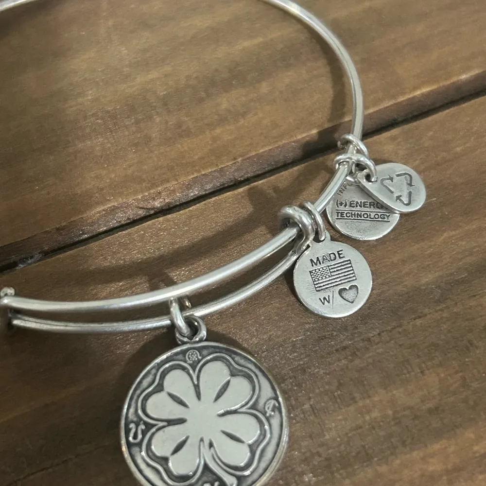 Alex and Ani Silver Four Leaf Clover Charm Bracelet - Image 3