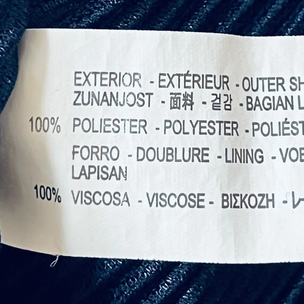 Zara Pleated Spaghetti Strap Crop Top Navy Blue Size Small - Image 4