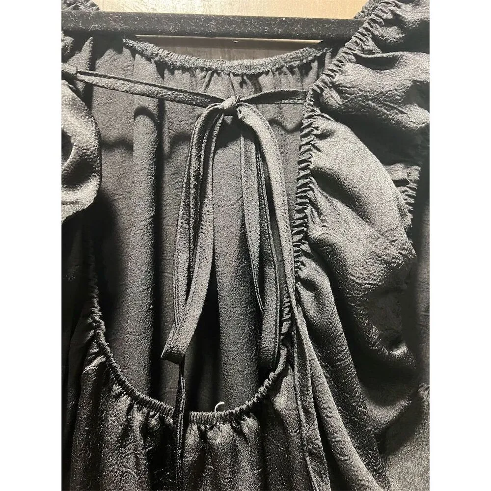 Andree by Unit Women's 2XL Black Sleeveless Ruched Tie Neck Tank Top - Image 3