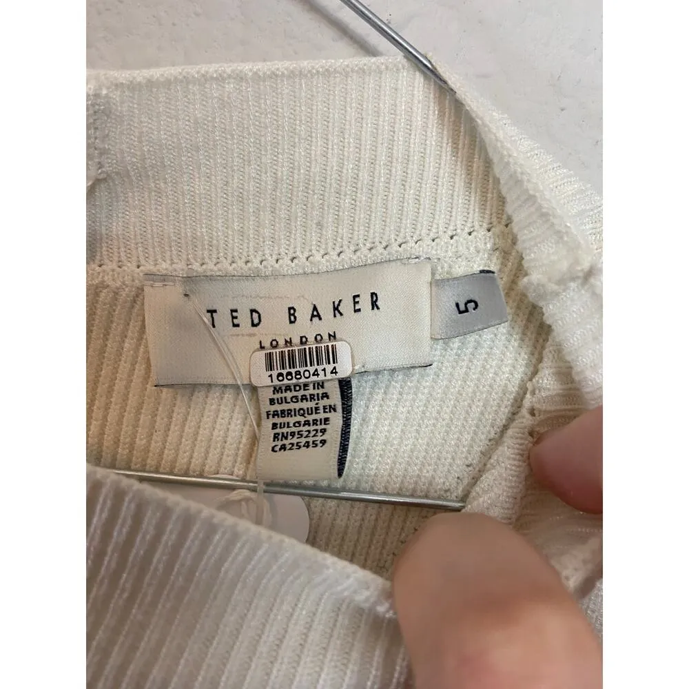 Ted Baker Mayumid Tweed-skirt Sleeveless woven mini dress size 5 - Image 8