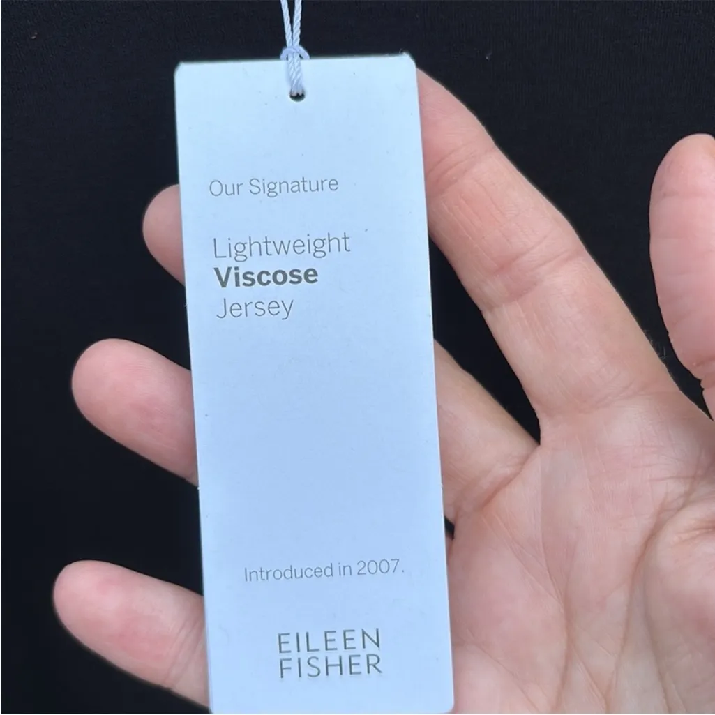 NWT Eileen Fisher Stretch Viscose Jersey
Ballet Neck Dress Black Petite Large - Image 4