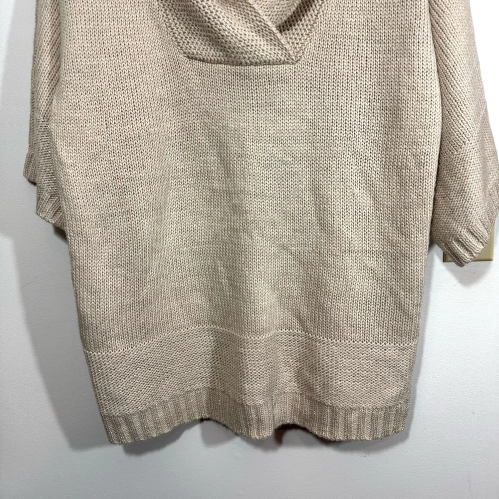 Soft Surroundings Beige Cowl Neck Knit Oversized Fit Sweater - Image 4