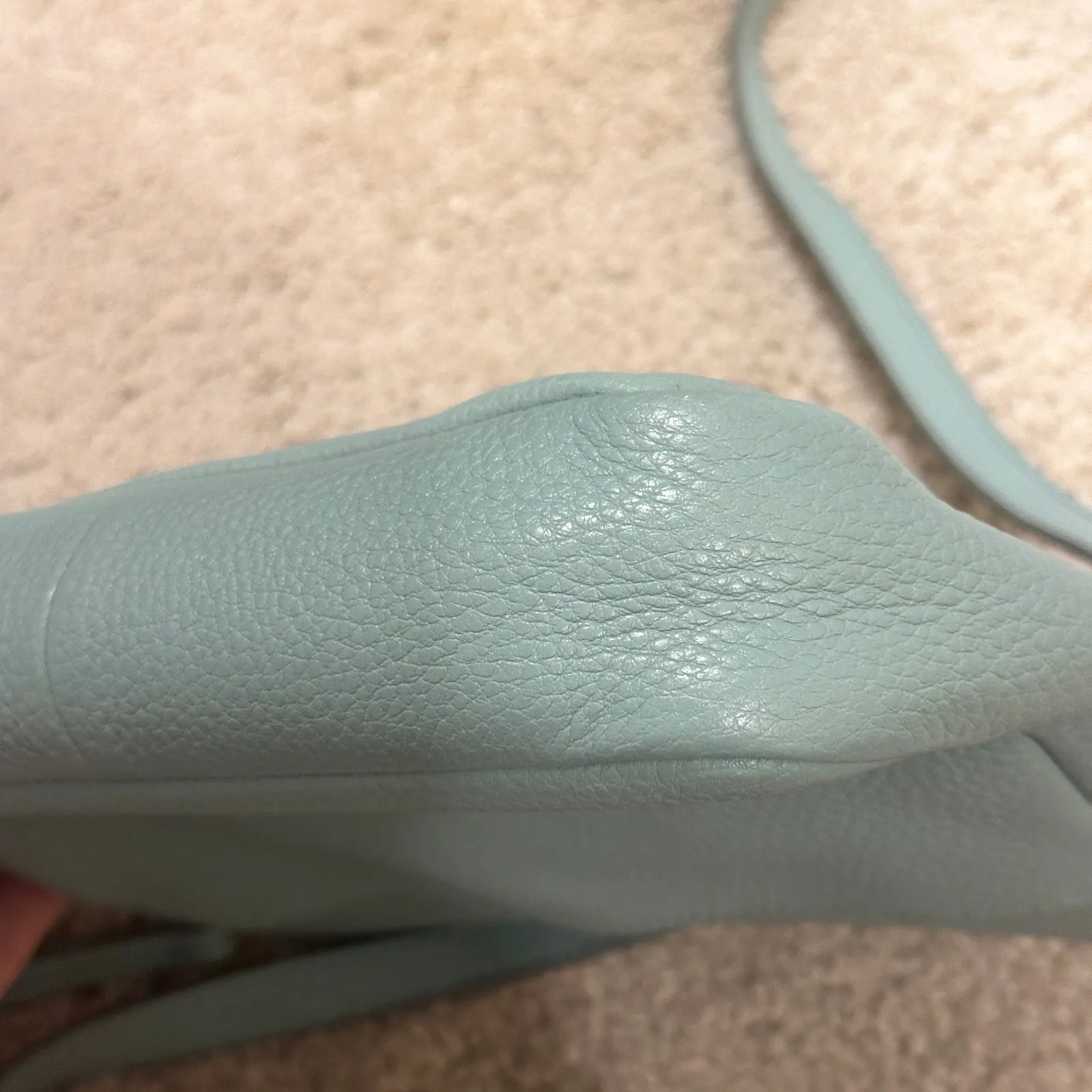 Fossil Sydney Mint Green Pebbled Leather Crossbody Camera Bag Coastal Preppy - Image 4