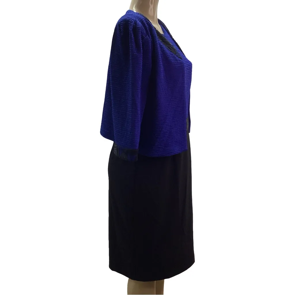 Maya Brooke Size 12 Cobalt Blue and Black 2 - Image 2