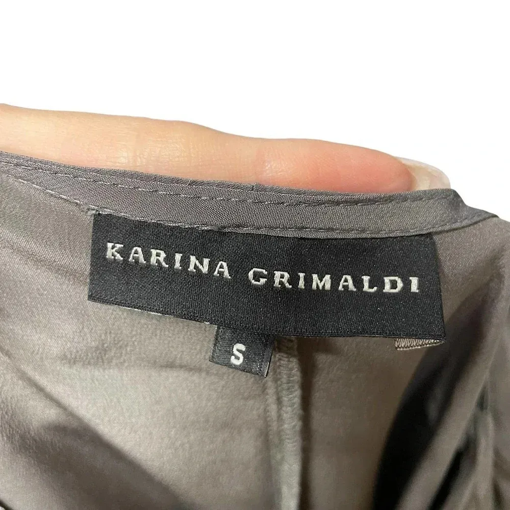 Karina Grimaldi 100% Silk Cowl Neck Blouse Short Sleeve Top Size Small - Image 7