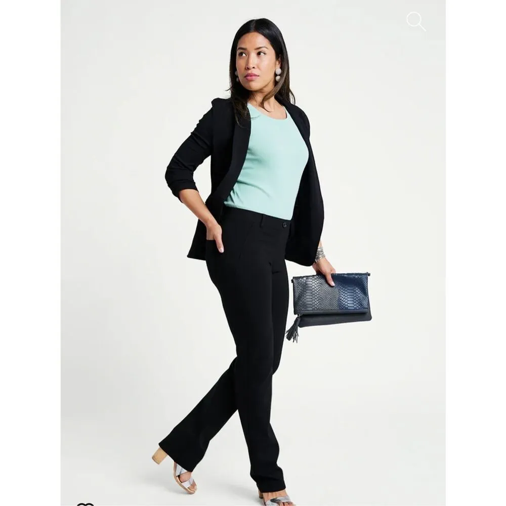 Betabrand black ponte M business casual minimalist knit pants - Image 4