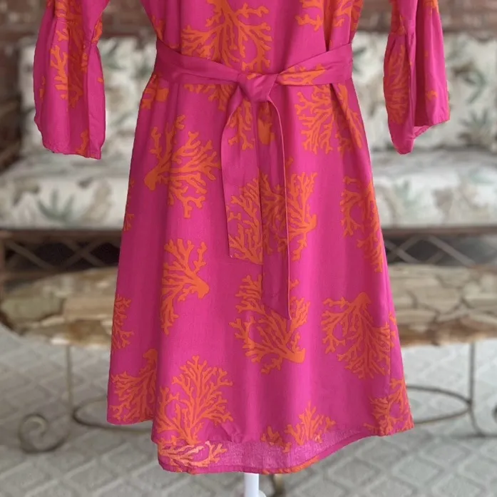 Escapada Dress Coral Reef Tropical Sheath Mini Purple XS Party Vacation Coastal - Image 5