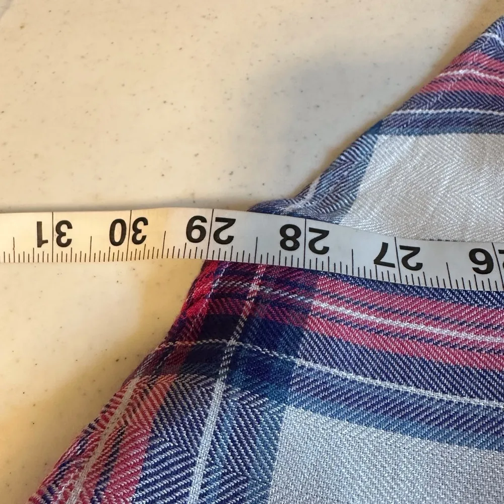 𝅺Women’s Long Sleeve Tinsel button up Flannel with pockets Size Large Blue - Image 12