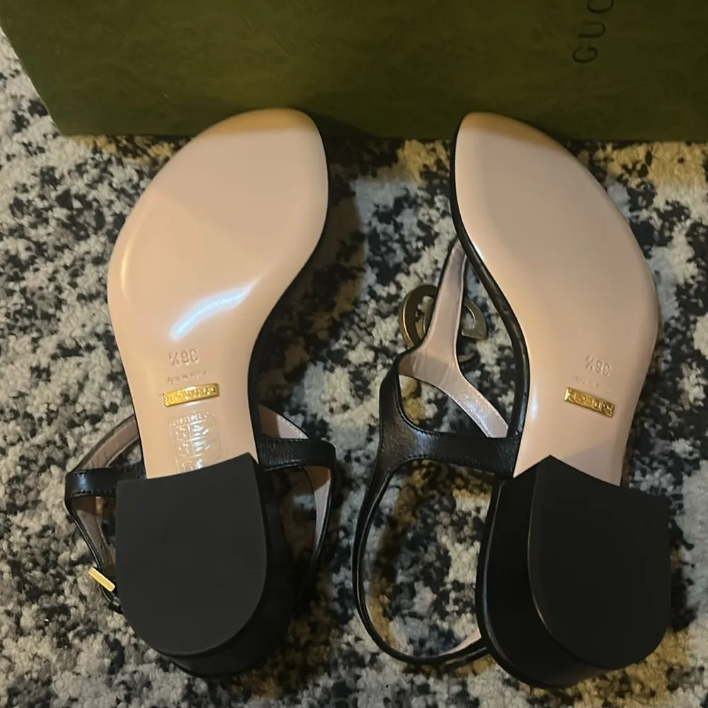 Gucci Double G Thong Sandal Nappa Black - Image 6