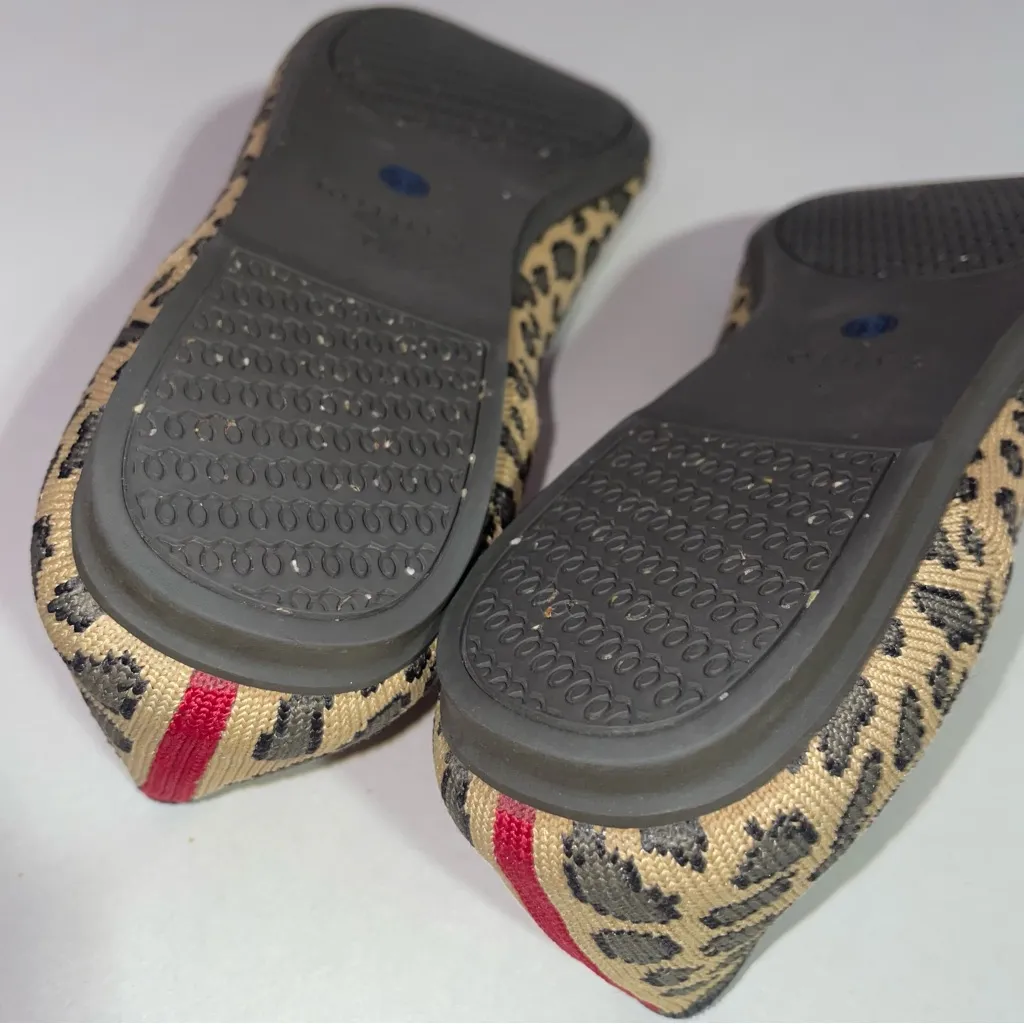 Rothy's The Flat Leopard Round Toe Women Size 7.5 Casual Office Career Boho Chic - Image 7