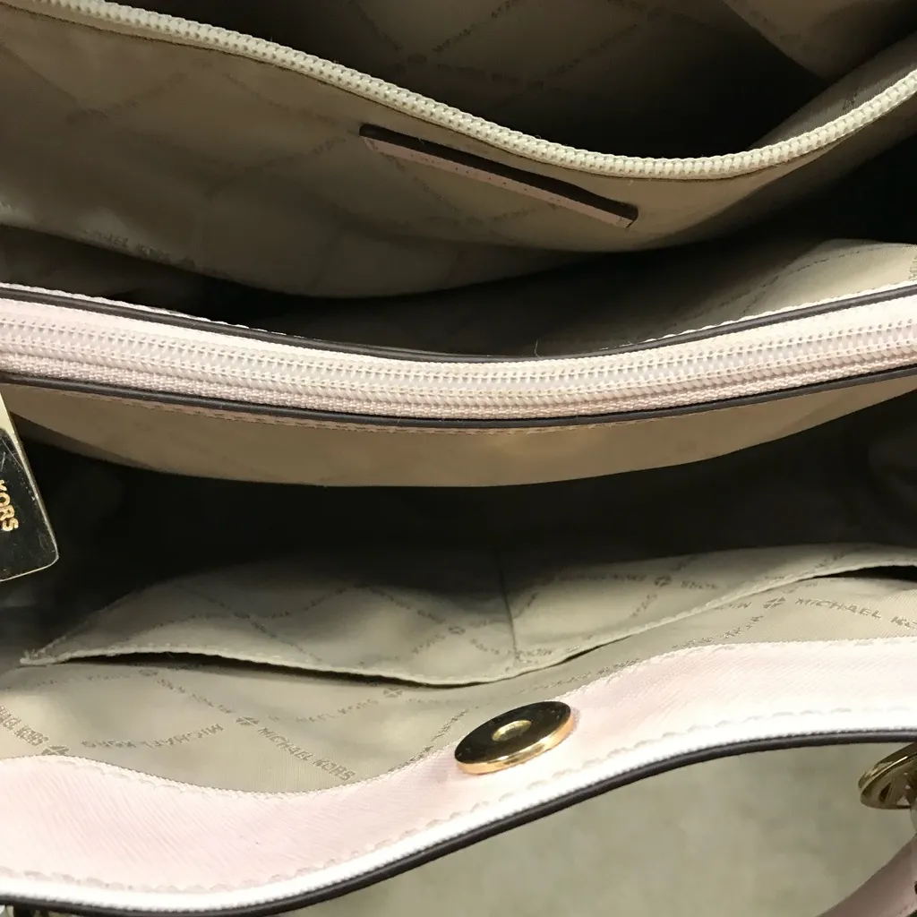 Michael Kors Sofia Ballet Pink Large Tote Shoulder Bag with Gold Accents EUC - Image 9