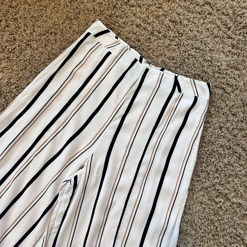Ettitwa by Anthropologie Manon Flowy Striped Wide Leg Pants Palazzo Pants Size 8 - Image 3