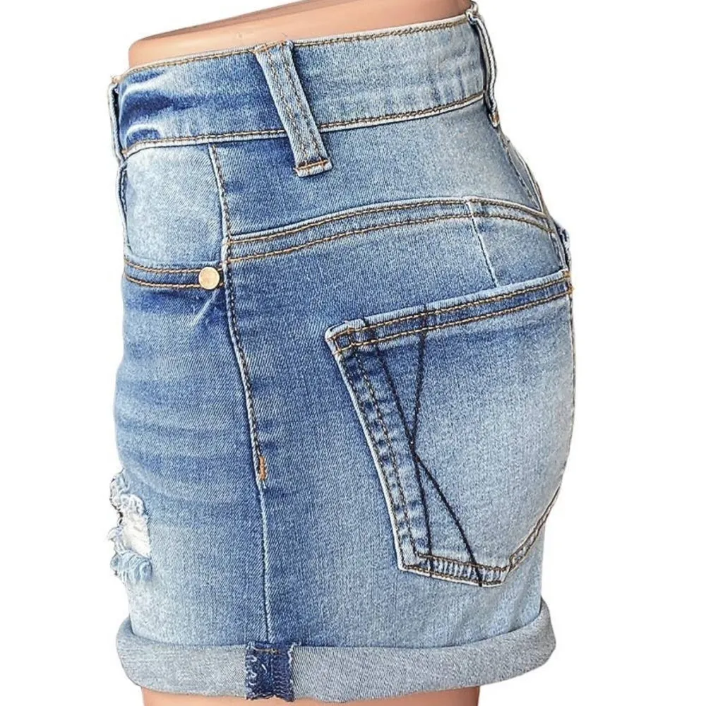 KENDALL + KYLIE Denim Blue Jean Shorts ' The Icon Short ' ~ Women's Size 0 / 24 - Image 3