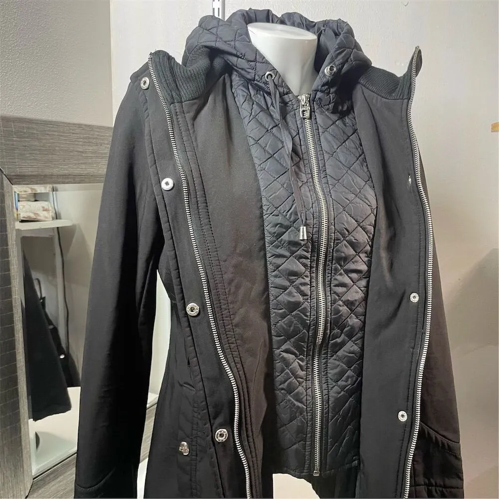 Miss Sixty M60 Women's Quilted Softshell Jacket Black Size S Hooded - Image 6