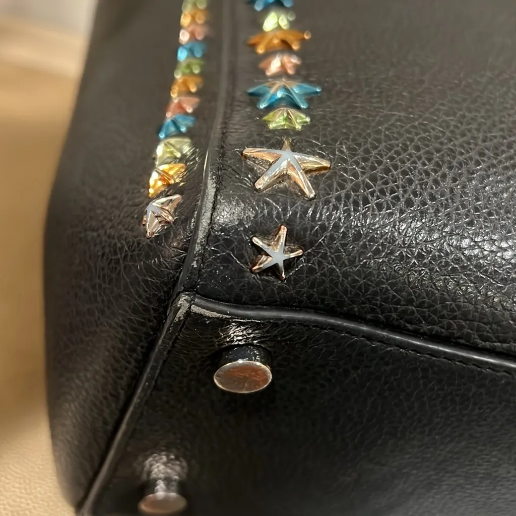 Jimmy Choo Navy Blue Leather Star Tote Bag - Image 10