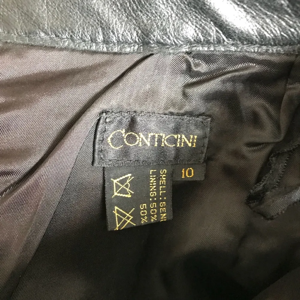 Vintage 90s Leather Straight High Waist Skirt 25” Black - Image 6