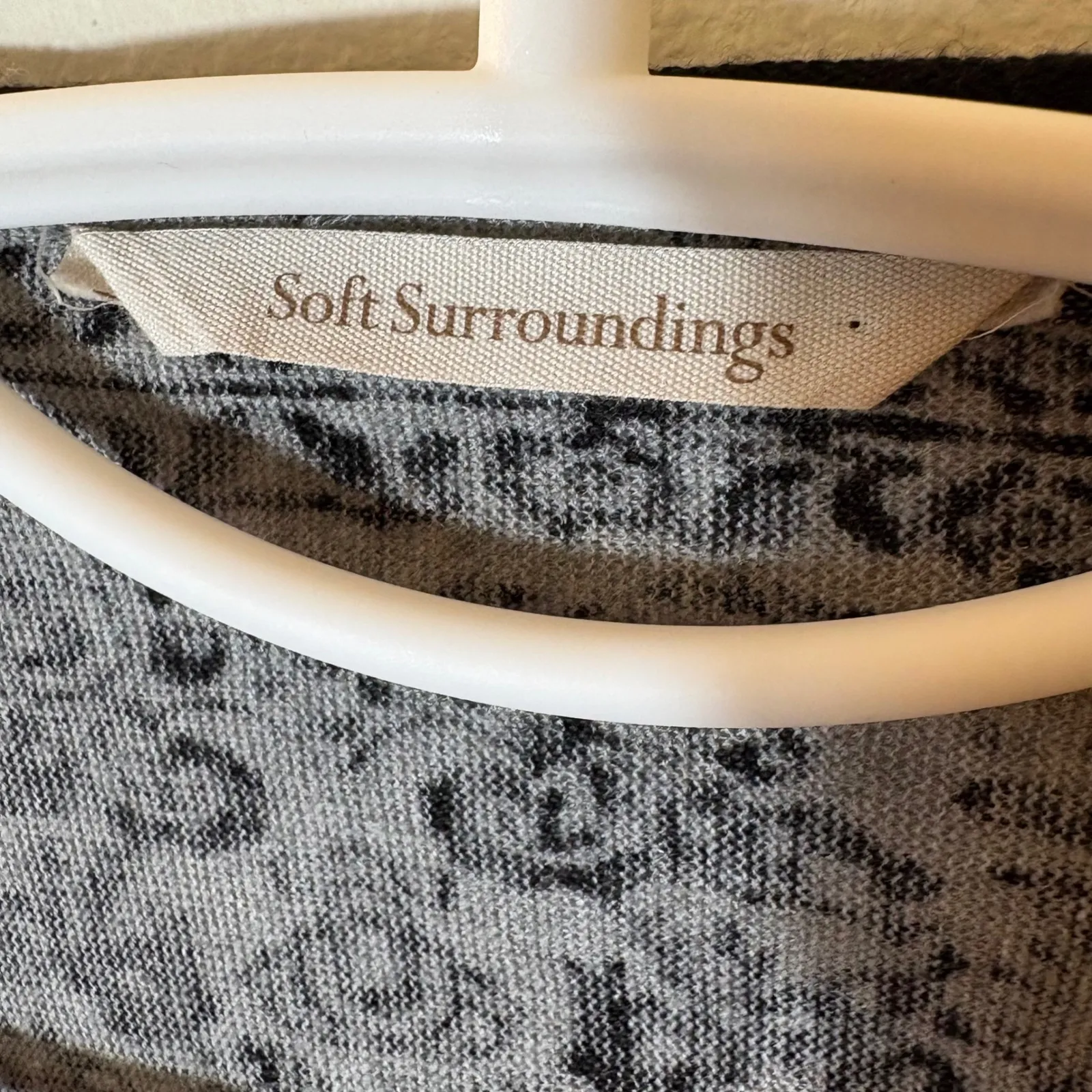 Soft Surroundings Open Front Cardigan Gray Black Paisley Print Size XL - Image 4