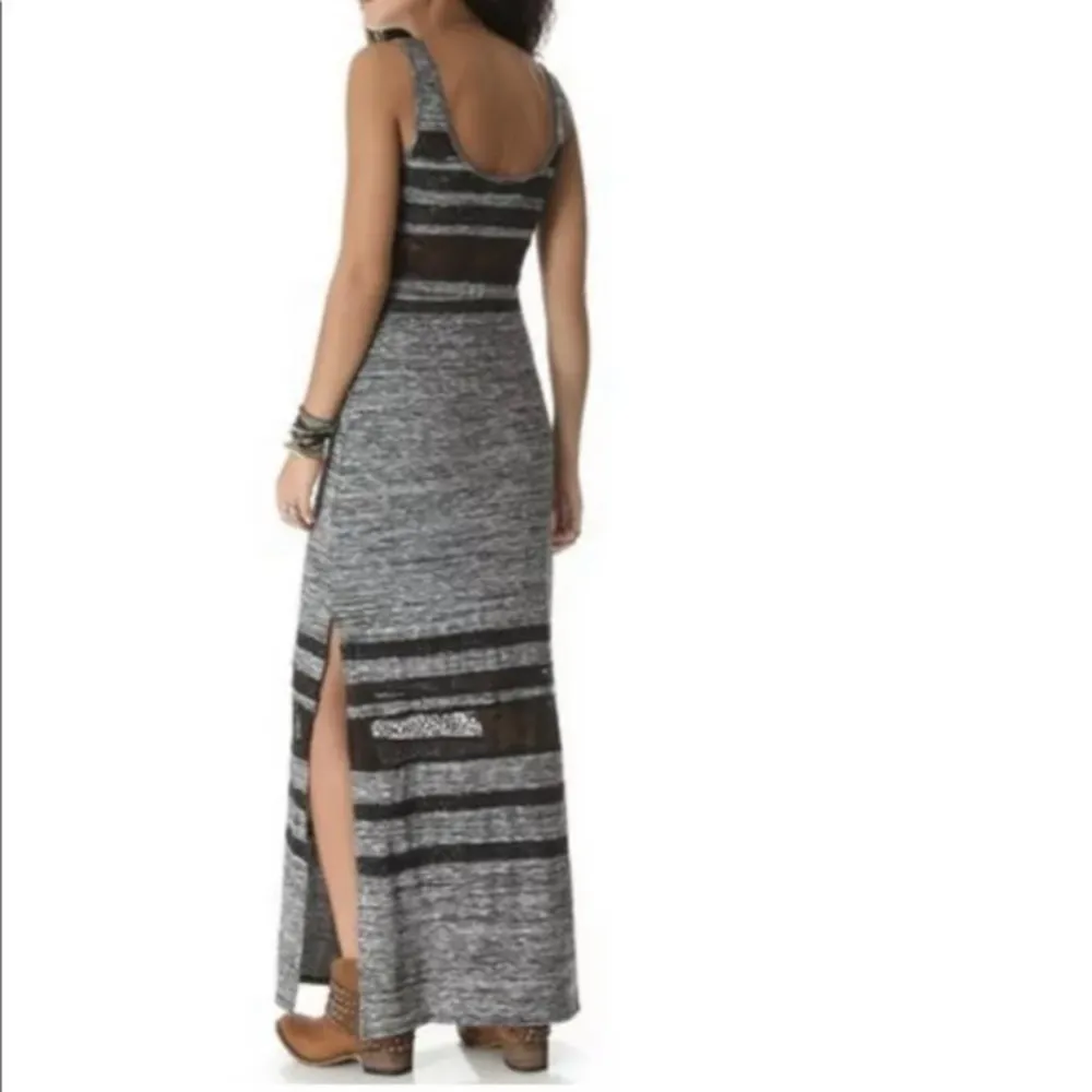 Free People hazy days gray black lace maxi dress - Image 4