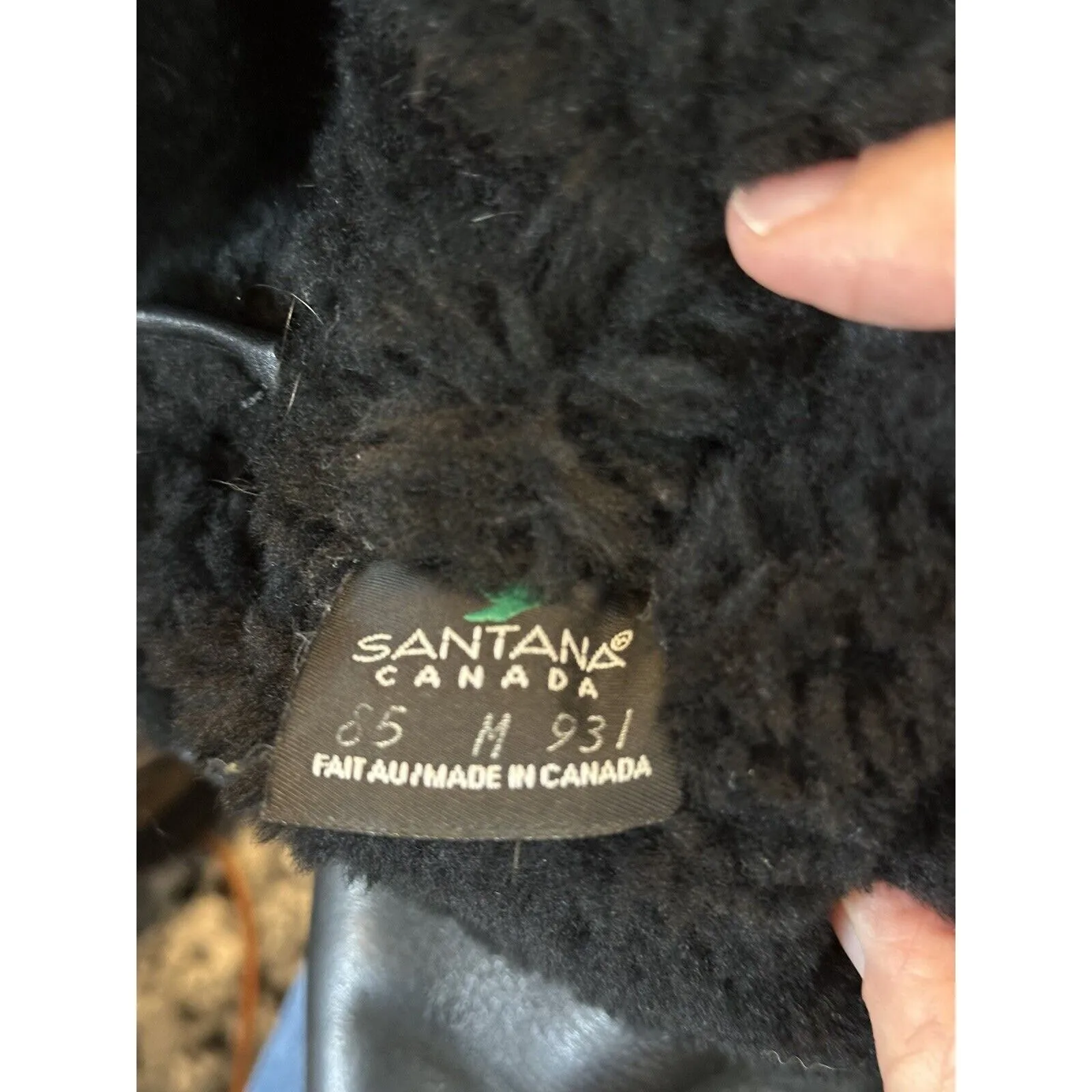 Santana Canada Boots Womens Size8.5M Black Leather Sheepskin Winter Warm Vintage Size 8.5 - Image 8