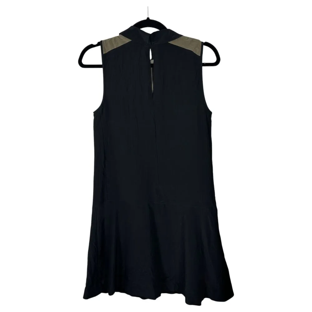 Marc by Marc Jacobs 100% Silk Dirty Martini Multi Dress Taupe Black Mini Size XS - Image 4