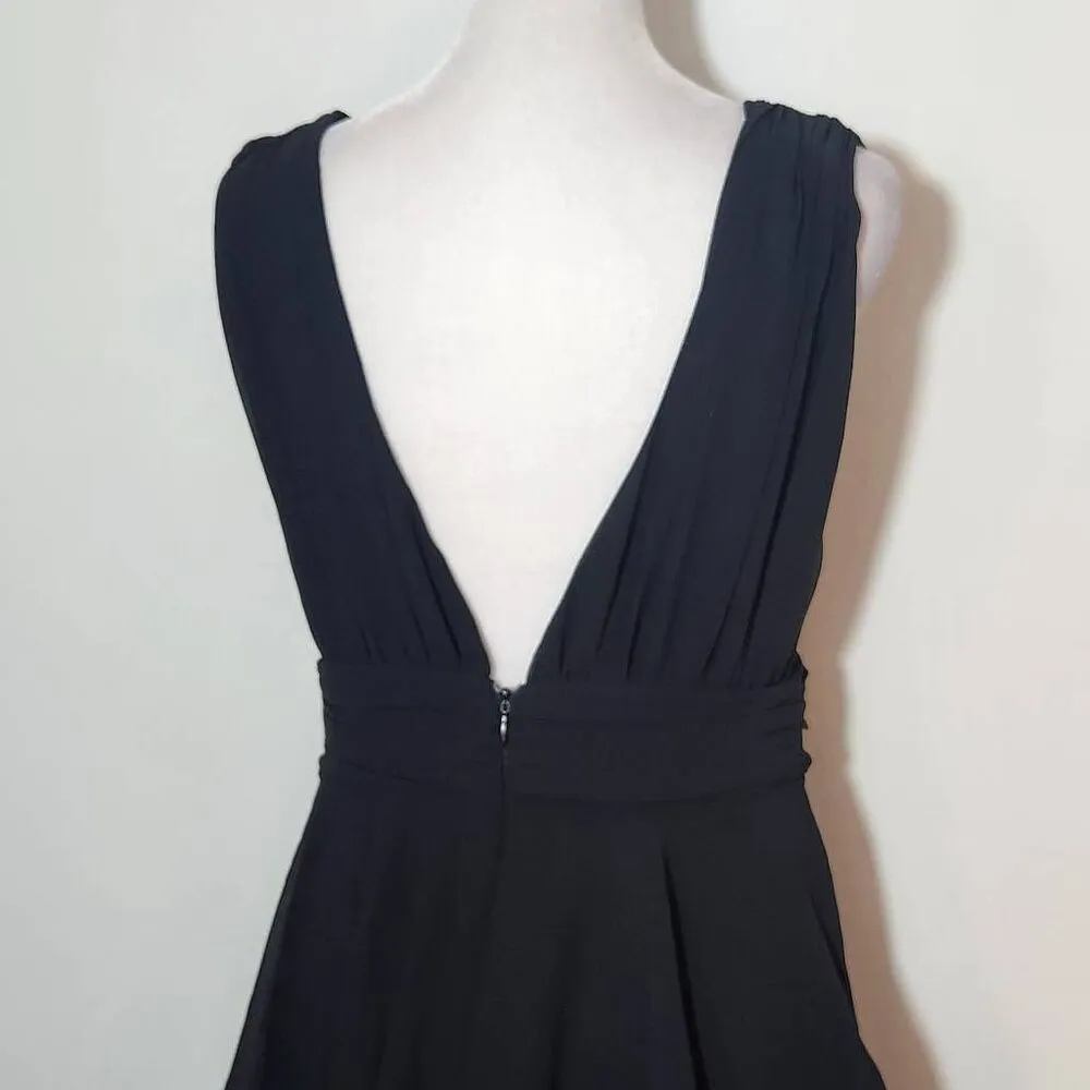 Black Tiered Maxi Dress NWOT Size Medium Black Prom Dress - Image 6