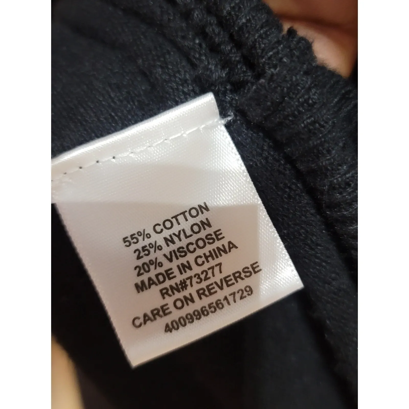 ELLE Sweater Women's Medium Black Pearl Embellished 34 Sleeve Pullover Knit - Image 10