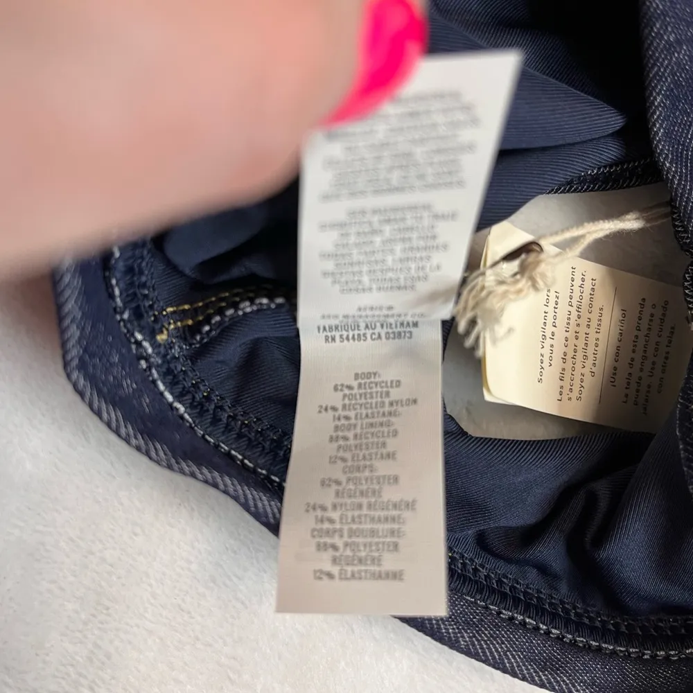 AE x AERIE Match Made Denim Straight Scoop Bikini Top Women’s Sz XS NWT - Image 7