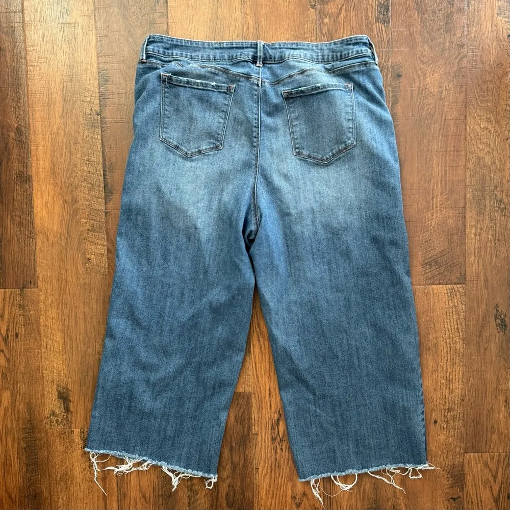 R JEANS The High Rise frayed hem, wide leg jeans, plus size Canada 36/ US 16 Blue - Image 2