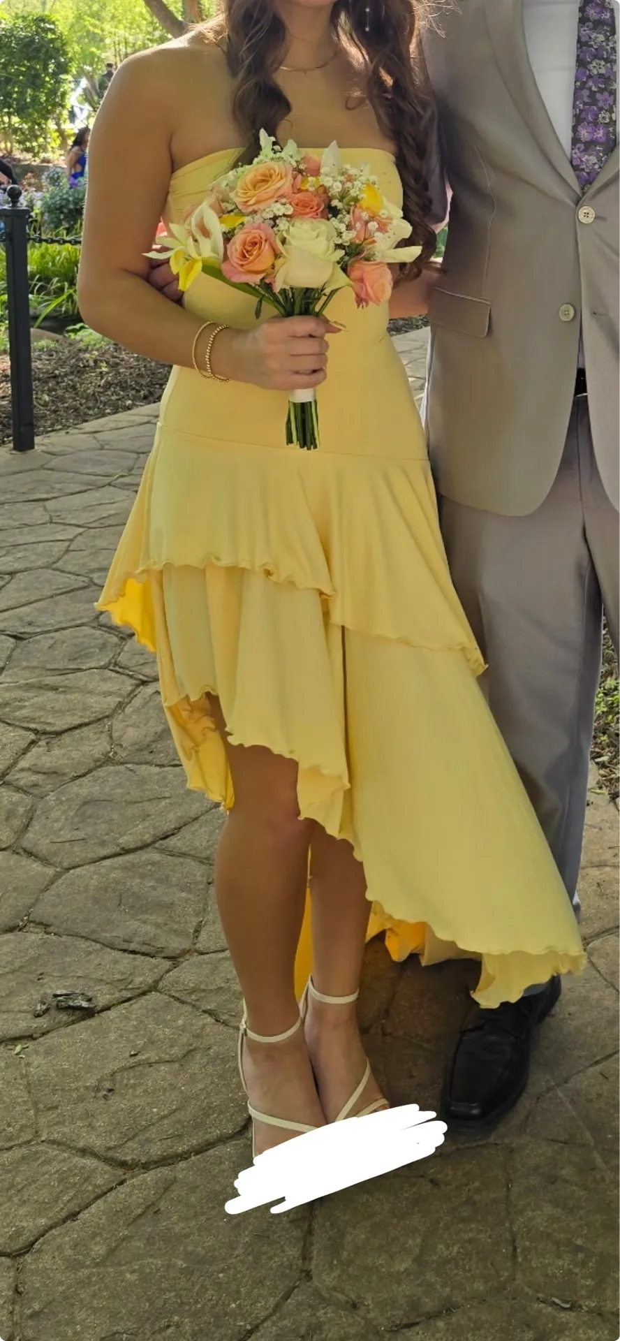 Lucy in the Sky Maxi Dress Yellow Strapless - Image 6