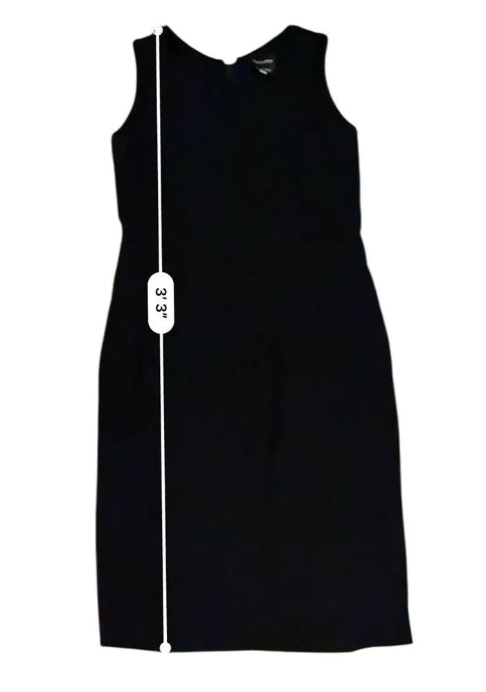 Giorgio Armani Dress Wool Blend Black Sleeveless Sheath Knee Length Sz 40 (4 US) - Image 9