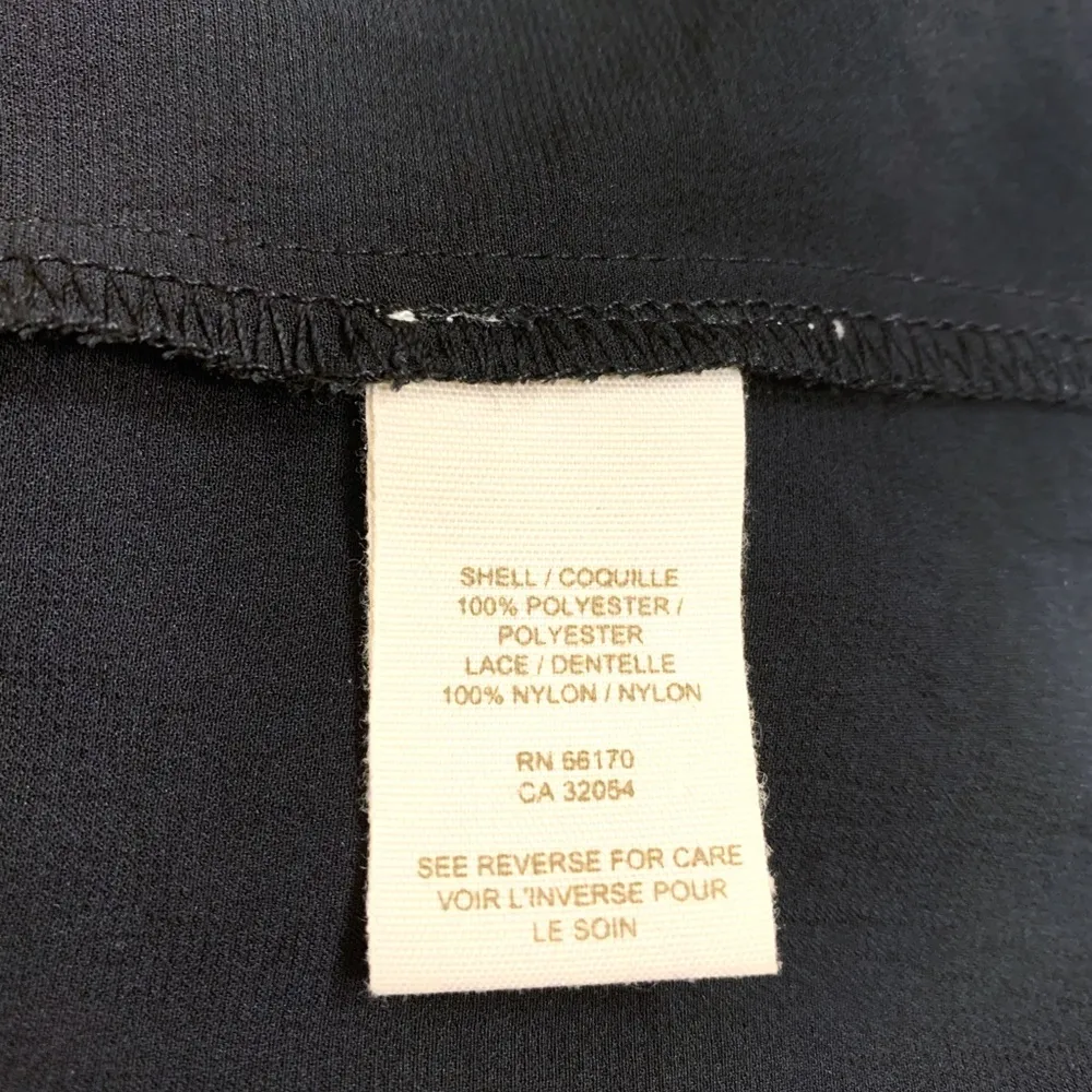 Free People Black Lace Detail Sexy Low Cut Sides Scalloped Neckline Dress - Image 10