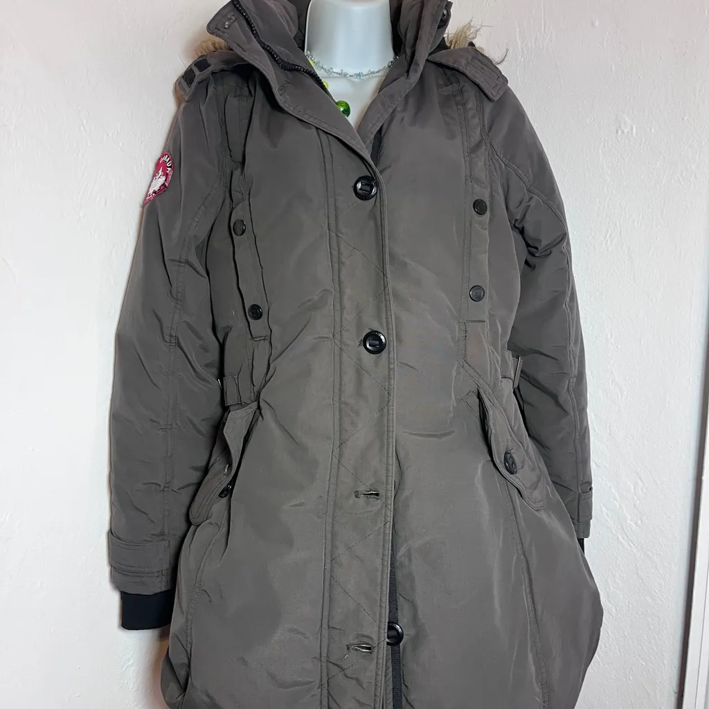 Canada Weathergear Womens Medium Dark Grey Parka Jacket Gray - Image 2