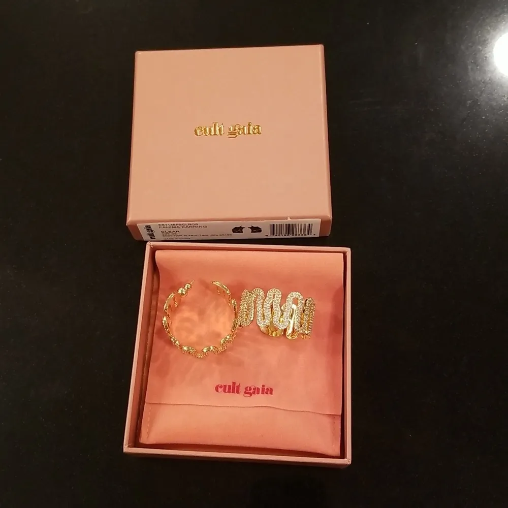 💕CULT GAIA💕 Fahima Rhinestone Hoop Earring ~ Clear New in Box - Image 15