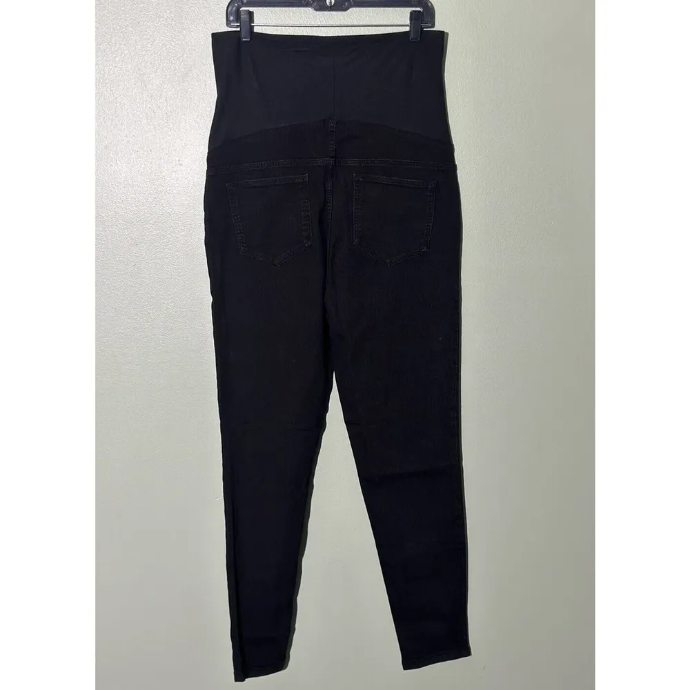 Mama;licious Maternity Jeggings Sz XL Ankle Jeans Over The Bump stretch​​​ Black - Image 13
