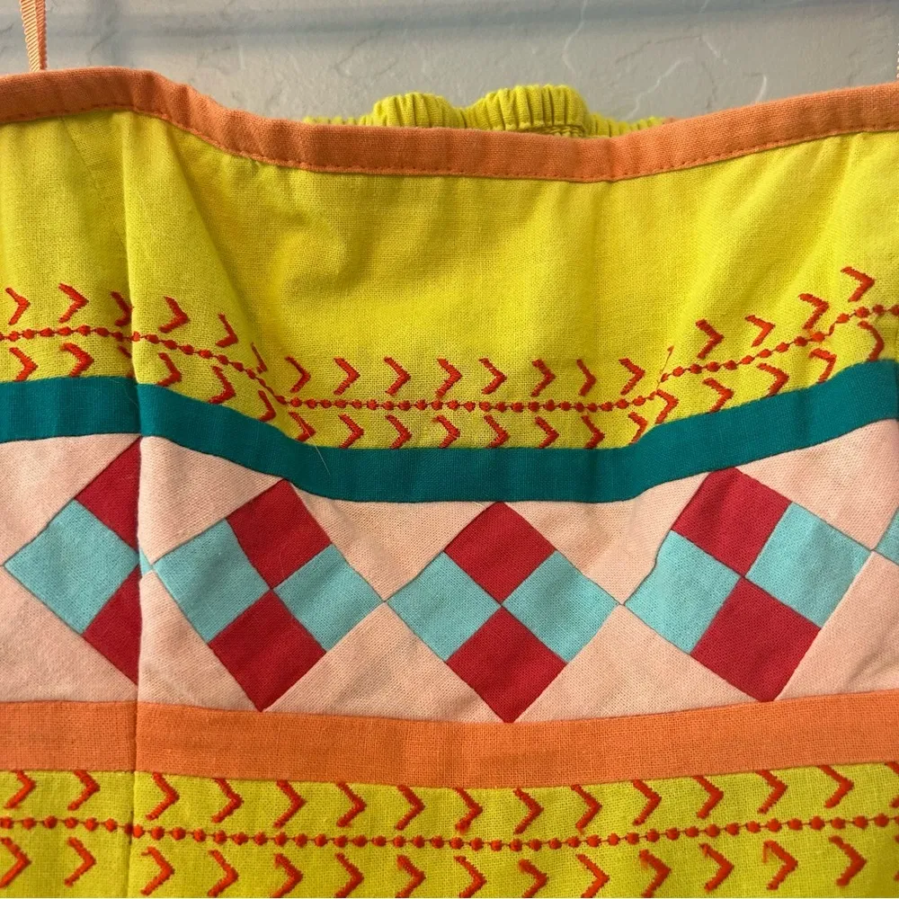 Anthropologie Leifsdottir ribboned Quilotoa multicolored strapless dress size 4 - Image 4