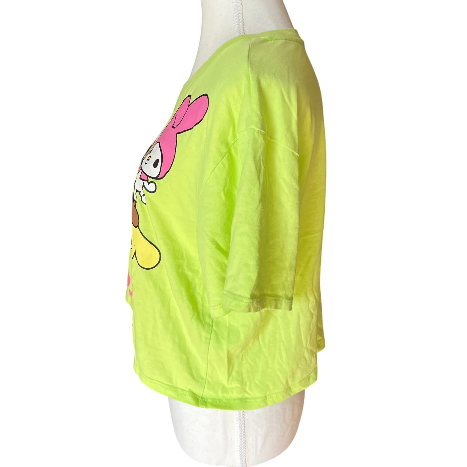 Hello Kitty and Friends Crop Top‎ T-Shirt Sanrio Y2K Kawaii Tee Womens L - Image 2