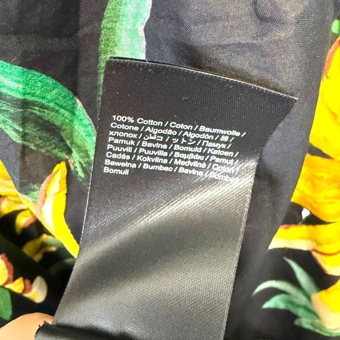 Farm Rio Alice Flowers Black Maxi Dress Yellow Floral Flutter Sleeve Size S - Image 13