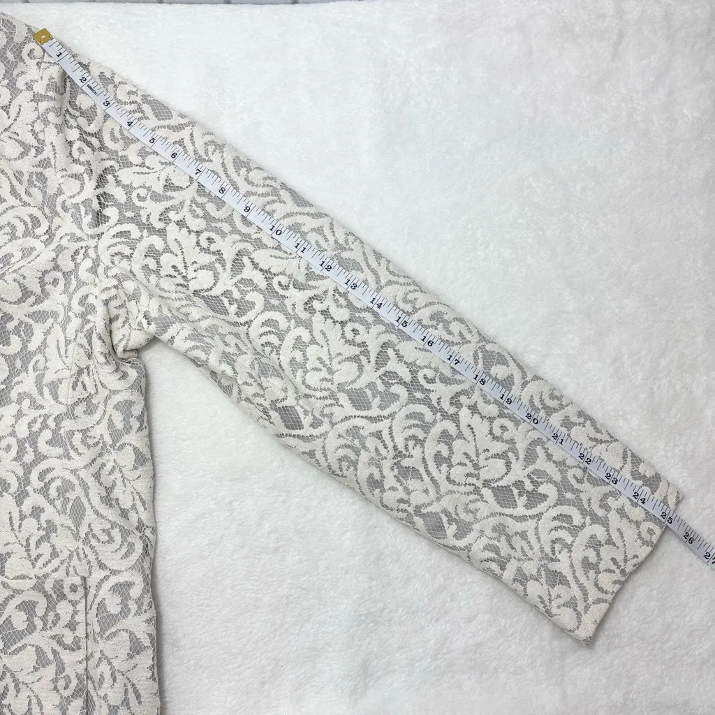 Appleseed’s Blazer Lace Overlay Lined Cream‎ Gray Lining Size 18 White - Image 12
