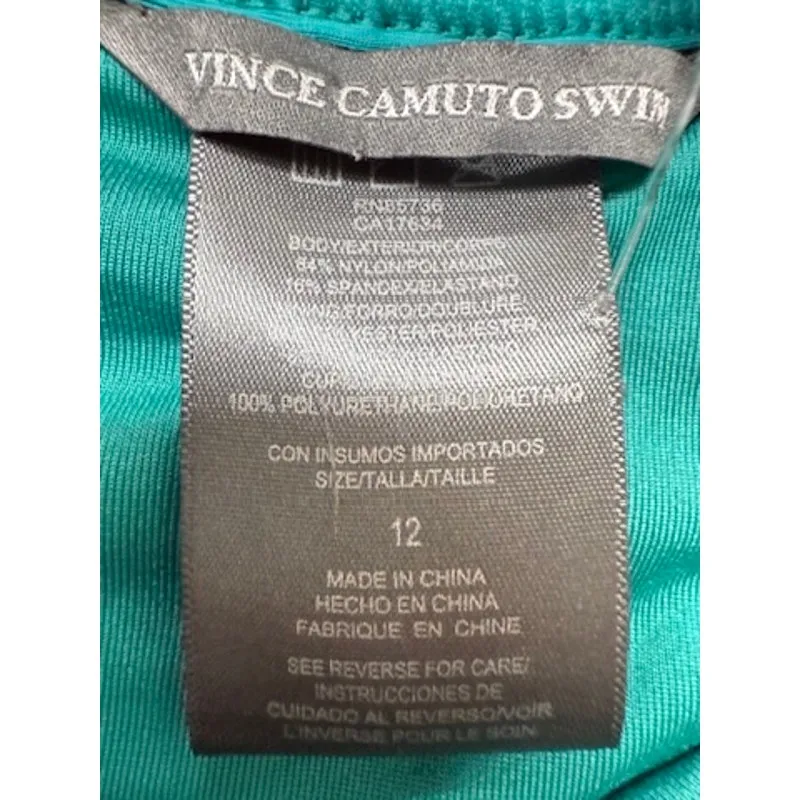 NEW Vince Camuto Wrap One Piece Swimsuit - Jet Set Solids-Riviera Teal Sz 12 - Image 3