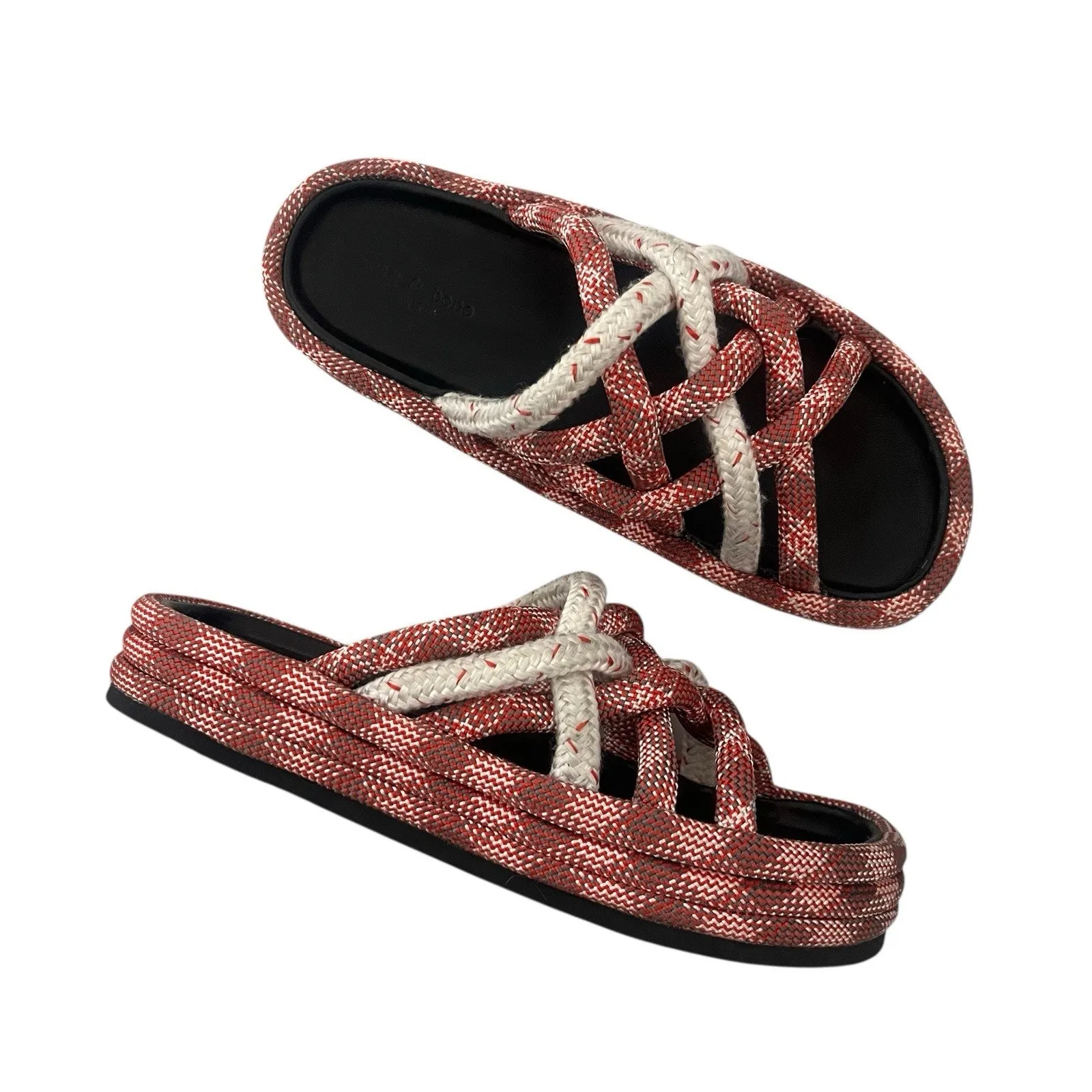 Rag & Bone Kris slip on strappy platform sandals rope slide sz 6 Preppy Designer - Image 2