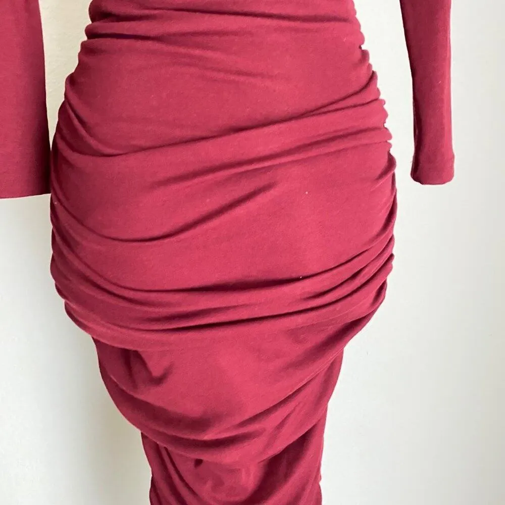 Egreis sz S red wiggle pencil‎ midi sexy dress - Image 8