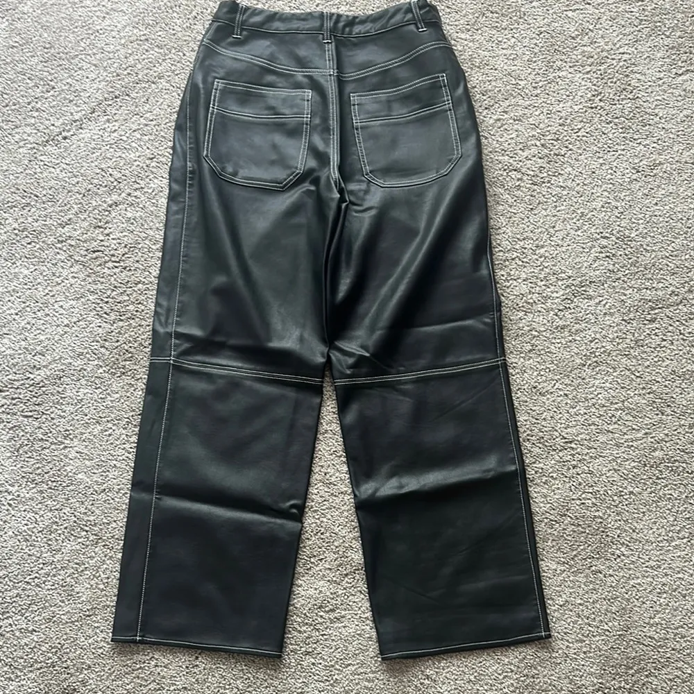 We The Free Black Faux Leather Pants - Image 3