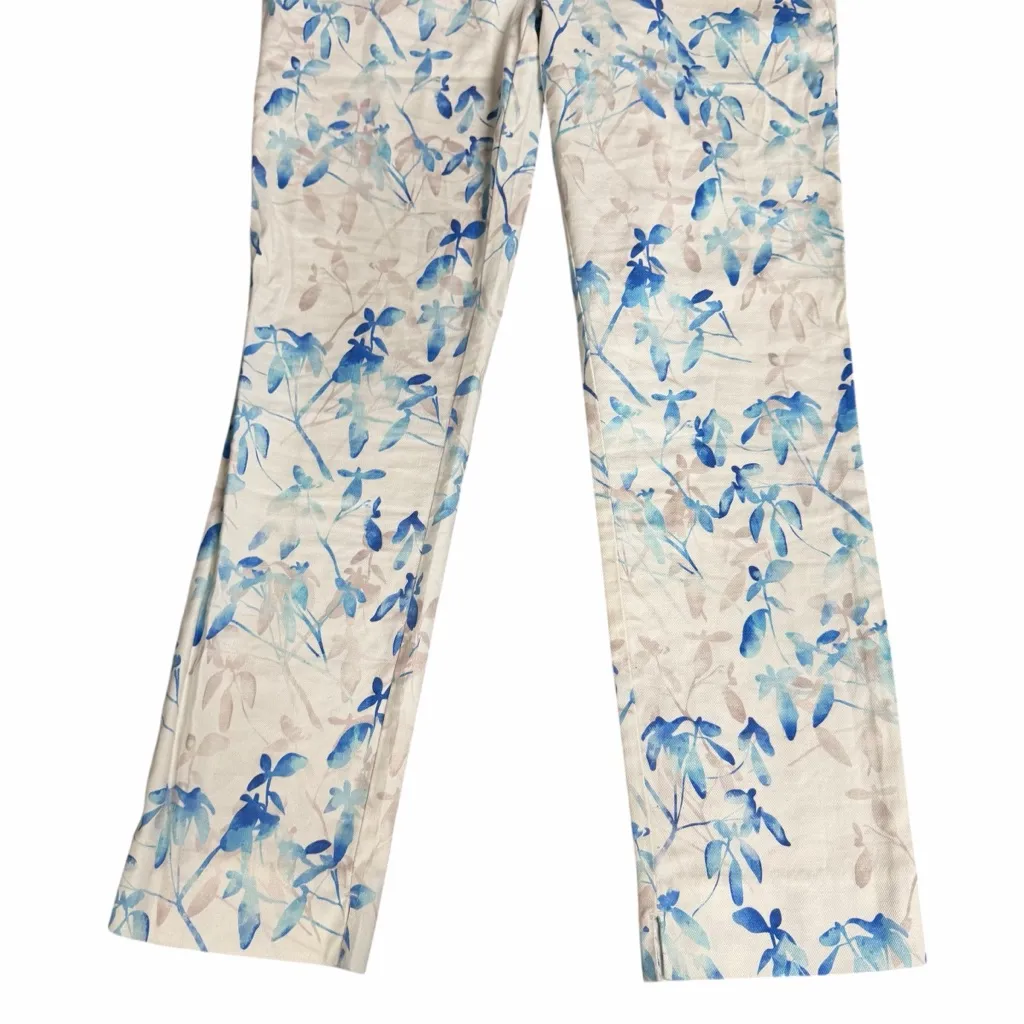 NEW Anthropologie Level 99 Linen Blend Floral Straight Leg Pants Size 28 - Image 2