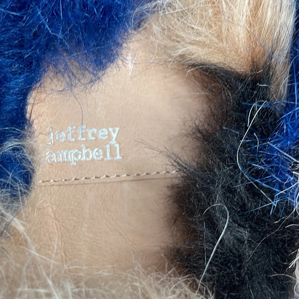 Jeffrey Campbell Leather & Faux Fur Dyed Mules/Slides Size 6.5M - Image 9