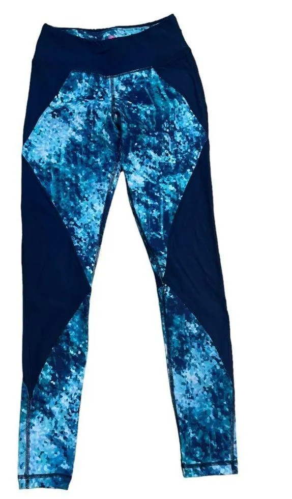 Pink Lotus Exercise Leggings Midnight Run in Crystal Blue Womens Size XS - Image 2