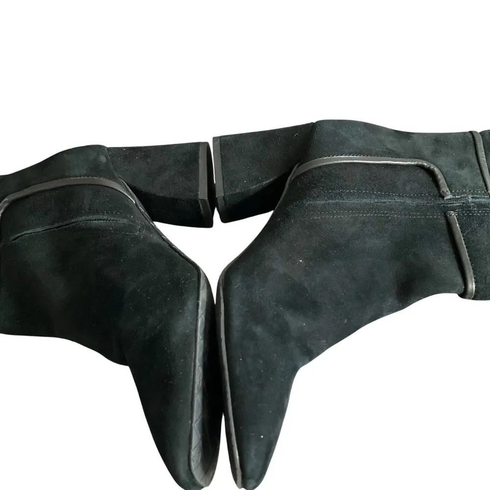 Donald Pliner GOA Black Suede Knee-High Block Heel Boots Size 6 riding heeled - Image 12