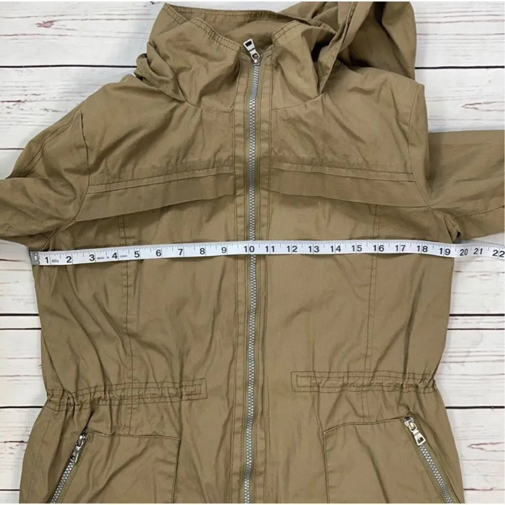 Sam Edelman Khaki Brown Utility Jacket With Hood Size Small - Image 7