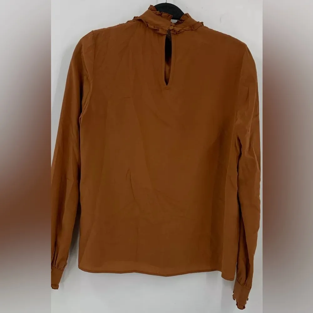 Sézane Sezane Brown 100% Silk Blouse Size 34 - Image 2
