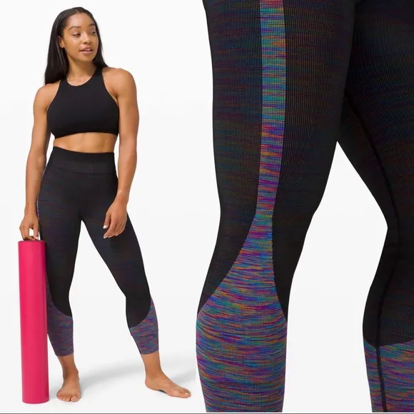 Lululemon • 2021 Love Revealed Tight 7/8 black rainbow space dye leggings - Image 2