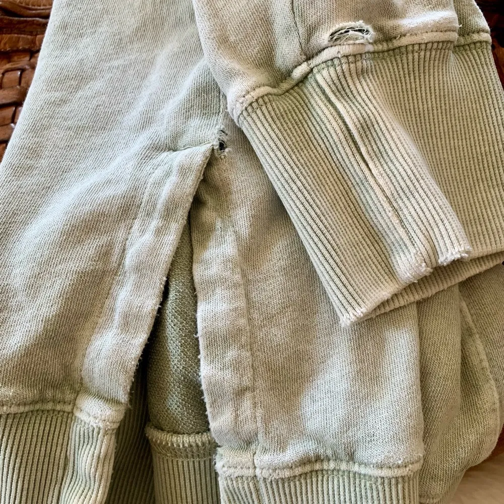 EASEL Light Green Acid Wash Sweatshirt - Image 3